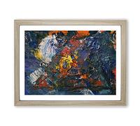 Abstract Art Painting Vol.123 By S.Johnson Modern Art Framed Wall Art Print, Ready to Hang Picture for Living Room Bedroom Home Office Décor, Oak A2 (64 x 46 cm)
