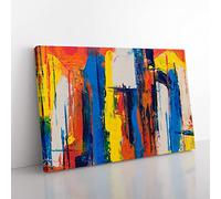 Abstract Art Painting Vol.127 By S.Johnson Modern Art Canvas Wall Art Print Ready to Hang, Framed Picture for Living Room Bedroom Home Office Décor, 76x50 cm (30x20 Inch)