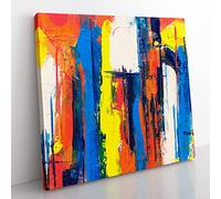 Abstract Art Painting Vol.127 by S.Johnson Modern Canvas Wall Art Print Ready to Hang, Framed Picture for Living Room Bedroom Home Office Décor, 50x50 cm (20x20 Inch)