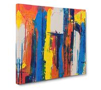 Abstract Art Painting Vol.127 by S.Johnson Modern Canvas Wall Art Print Ready to Hang, Framed Picture for Living Room Bedroom Home Office Décor, 20x20 Inch (50x50 cm)