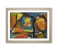 Abstract Art Painting Vol.151 By S.Johnson Modern Art Framed Wall Art Print, Ready to Hang Picture for Living Room Bedroom Home Office Décor, Oak A4 (34 x 25 cm)