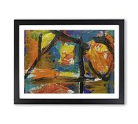 Abstract Art Painting Vol.151 By S.Johnson Modern Art Framed Wall Art Print, Ready to Hang Picture for Living Room Bedroom Home Office Décor, Black A4 (34 x 25 cm)