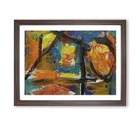 Abstract Art Painting Vol.151 By S.Johnson Modern Art Framed Wall Art Print, Ready to Hang Picture for Living Room Bedroom Home Office Décor, Walnut A2 (64 x 46 cm)