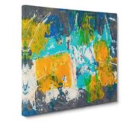 Abstract Art Painting Vol.23 by S.Johnson Canvas Print | Gallery Wrapped 30mm Frame Wall Art | 14x14 inches | Ready to Hang | Abstract Picture | Living Room Bedroom Lounge Office