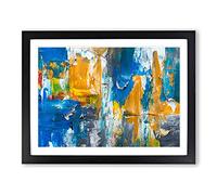 Abstract Art Painting Vol.24 By S.Johnson Modern Art Framed Wall Art Print, Ready to Hang Picture for Living Room Bedroom Home Office Décor, Black A3 (46 x 34 cm)