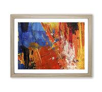 Abstract Art Painting Vol.27 By S.Johnson Modern Art Framed Print | A4 Oak Framed Wall Decor | Ready to Hang | Abstract Historical Picture | Living Room Bedroom Lounge Office