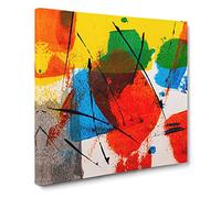 Abstract Art Painting Vol.44 by S.Johnson Canvas Print | Gallery Wrapped 30mm Frame Wall Art | 14x14 inches | Ready to Hang | Abstract Picture | Living Room Bedroom Lounge Office