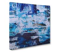 Abstract Art Painting Vol.6 by S.Johnson Modern Canvas Wall Art Print Ready to Hang, Framed Picture for Living Room Bedroom Home Office Décor, 14x14 Inch (35x35 cm)
