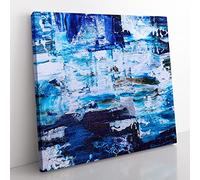 Abstract Art Painting Vol.6 by S.Johnson Modern Canvas Wall Art Print Ready to Hang, Framed Picture for Living Room Bedroom Home Office Décor, 35x35 cm (14x14 Inch)