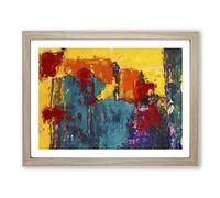 Abstract Art Painting Vol.64 By S.Johnson Modern Art Framed Print | A2 Oak Framed Wall Decor | Ready to Hang | Abstract Historical Picture | Living Room Bedroom Lounge Office