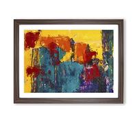 Abstract Art Painting Vol.64 By S.Johnson Modern Art Framed Print | A4 Walnut Framed Wall Decor | Ready to Hang | Abstract Historical Picture | Living Room Bedroom Lounge Office