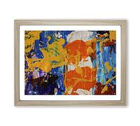 Abstract Art Painting Vol.80 By S.Johnson Modern Art Framed Wall Art Print, Ready to Hang Picture for Living Room Bedroom Home Office Décor, Oak A2 (64 x 46 cm)