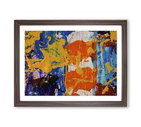 Abstract Art Painting Vol.80 By S.Johnson Modern Art Framed Wall Art Print, Ready to Hang Picture for Living Room Bedroom Home Office Décor, Walnut A4 (34 x 25 cm)