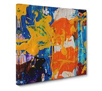 Abstract Art Painting Vol.80 by S.Johnson Modern Canvas Wall Art Print Ready to Hang, Framed Picture for Living Room Bedroom Home Office Décor, 20x20 Inch (50x50 cm)