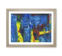 Abstract Art Painting Vol.83 By S.Johnson Modern Art Framed Wall Art Print, Ready to Hang Picture for Living Room Bedroom Home Office Décor, Oak A2 (64 x 46 cm)