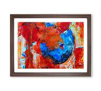 Abstract Art Painting Vol.90 By S.Johnson Modern Art Framed Wall Art Print, Ready to Hang Picture for Living Room Bedroom Home Office Décor, Walnut A3 (46 x 34 cm)