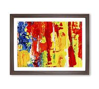 Abstract Art Painting Vol.95 By S.Johnson Modern Art Framed Wall Art Print, Ready to Hang Picture for Living Room Bedroom Home Office Décor, Walnut A2 (64 x 46 cm)