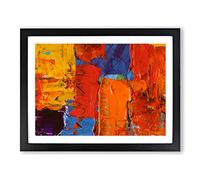 Abstract Art Painting Vol.99 By S.Johnson Modern Art Framed Wall Art Print, Ready to Hang Picture for Living Room Bedroom Home Office Décor, Black A3 (46 x 34 cm)
