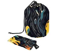 Abstract Art Paw Prints Travel Cosmetic Bags Makeup Bag for Women, Foldable Drawstring Travel Cosmetic Bags, Portable Toiletry Bucket Bag