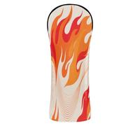 Abstract Art Red Fire Head Covers for Golf Clubs Headcovers with Number Tag Designed to Fit All Woods and Drivers