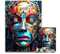 Abstract Art Robotic Face 1000 Piece Jigsaw Jigsaw Puzzles for Adults Family Fun Activity Brain Challenge for Teenager 1000 PCS(75x50cm)