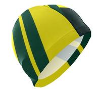 Abstract Art Round Lines Yellow Green Swim caps for Men Short Hair Waterproof Swimming for Women Hair Protection and Drag Reduction gorros para Nadar en Piscina Mujer