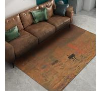 Abstract Art Rug for Living Room Bedroom Large 120x180cm Impression Sunrise & Harbor Boat Landscape Printed Area Rugs Washable Brown Floor Mat Low Pile Non Slip Easy to Clean Carpet for Study Laundry