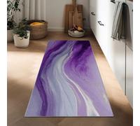 Abstract Art Runner Rugs for Hallway 60 x 180 cm, Non-Slip Floor Mats Kitchen Silver Glitter Swirls Marble Extra Long Washable Runner Rugs Soft Low Pile Carpet for Corridor Entryway Door Entrances