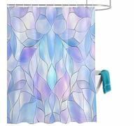 Abstract Art Shower Curtain for Bathroom, Gradient Stained Glass Fragments Modern Waterproof Cloth Fabric Bathroom Accessories Set with 12 Rust Proof Plastic Hooks, 60” x 72”