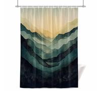 Abstract Art Shower Curtain for Bathroom, Modernism Yellow Green Gradient Collage Art Waterproof Cloth Fabric Bathroom Accessories Set with 12 Rust Proof Plastic Hooks, 72” x 96”