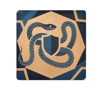 abstract art snake shield brown navy Magic Self-Adhesive Toiletries Pouchs Cloth Toiletry Organizer Travel Wrap Camera Lens Cloth Wrapper For Organization Size 21.7x21.7in