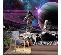 Abstract Art Space Universe Galaxy Astronaut 3D Wallpaper Silky Texture Home Study Office Grey Dining Room Sofa Bedroom Living Room TV Backdrop-250cm×170cm