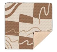 Abstract Art Square Brown Large Stylish Baby Gym & Activity Mat for Floor 1-Piecing Foldable Infant Play Activity Mat for Babies Infants Toddlers, 50'' x 50''con Musica para Bebes