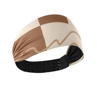 Abstract Art Square Brown Non-Slip? Exercise Headbands for Women Stretchy Head Sweat Bands for Women for Gym Hiking Gym Make up