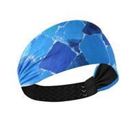 Abstract Art Square Splash Ink Blue Non-Slip? Running Headband Elastic Tennis sweatbands for Gym Yoga Athletic Sports Volleyball