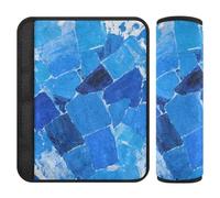 Abstract Art Square Splash Ink Blue seat Belt Strap,Protects Your Neck and Shoulders,car Accessory for SUV Auto Bag accesorios para carro 2 pcs