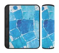 Abstract Art Square Splash Ink Blue Shoulder Pads for car seat Straps,More Comfort Driving,Seatbelt Covers Cute for SUV Airplane Van Protector para cinturón de carro 2 pcs