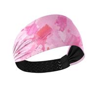 Abstract Art Square Splash Ink Pink Moisture Wicking Sweat Wicking Headband Women Stretchy Head for Women for Make up Running Athletic Sports Yoga