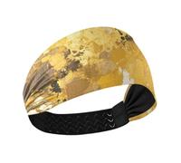 Abstract Art Square Splash Ink Yellow Non-Slip? Sports Headband Elastic Sweaty Bands for Athletic Sports Tennis Basketball Gym