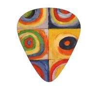 Abstract Art Squares 12 Pcs Guitar Picks, 0.46mm/0.71mm/0.96mm Thickness, Guitar Plectrum With Storage Case For Acoustic-Electric Guitar Ukulele Bass