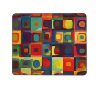 Abstract Art Squares Mouse Pad with Stitched Edge, Comfortable Mouse Pads with Non-Slip Rubber Base Gaming Mouse Mat Washable Mousepads Computers Laptop Desk Accessories for Office 7.9 x 9.5 in