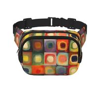 Abstract Art Squareswaist Bag for Men Women - Adjustable Double Fanny Pack for Travel, Sports, and Daily
