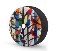 Abstract Art Style Birds Spare Tire Cover 16 In