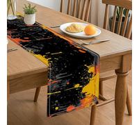 Abstract Art Table Runner, Bold Splash Colors Modern Design for Fall Home Dining Decor and Holiday Gatherings 13x72 Inch
