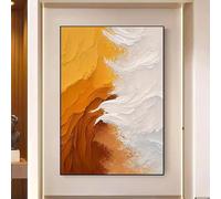 Abstract Art Wall Decor 100% Hand Painted Beach Waves Oil Painting On Canvas Original Frameless Modern Texture Wall Art Aesthetic Artwork For Living Room Bedroom 30X50Cm(12X20Inch)