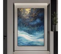 Abstract Art Wall Decor Star Sea 100% Hand Painted Oil Painting On Canvas Original Frameless Texture Wall Art Aesthetic Artwork For Living Room Bedroom 120×200Cm(47.2X78.7Inch)