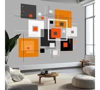 Abstract Art Wall Mural 200 x 140 cm Wall Stickers Nursery, Removable Geometric Squares Stripes Mural Art Decals Home Decoration DIY Living Bedroom Decor Wallpaper Kids Room Playroom