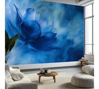 Abstract Art Wall Mural 400 x 280 cm Wall Stickers Nursery, Removable Watercolor Swirls Blue Flowers Mural Art Decals Home Decoration DIY Living Bedroom Decor Wallpaper Kids Room Playroom
