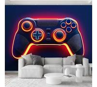 Abstract Art Wall Mural Photo Wallpaper 250W x 175H cm, Sci-Fi Gaming Controller Large Wall Art Decor for Living Room Bedroom Children's Room - Midnight Blue Modern Mural Poster for Office Corridor
