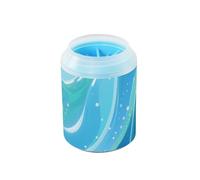 Abstract Art Water Wave Blue Reusable Pet Foot Paws Washer Soft Silicone Brush Essential For All Pets Owners for Small Medium Dogs & Cat Breeds